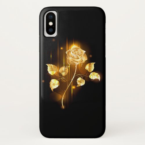 Golden rose  gold rose  iPhone x case