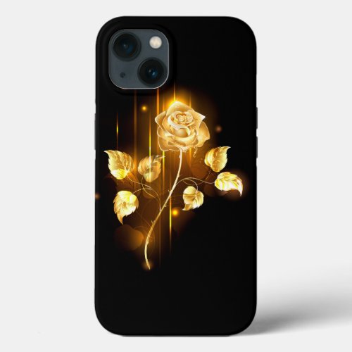 Golden rose  gold rose  iPhone 13 case