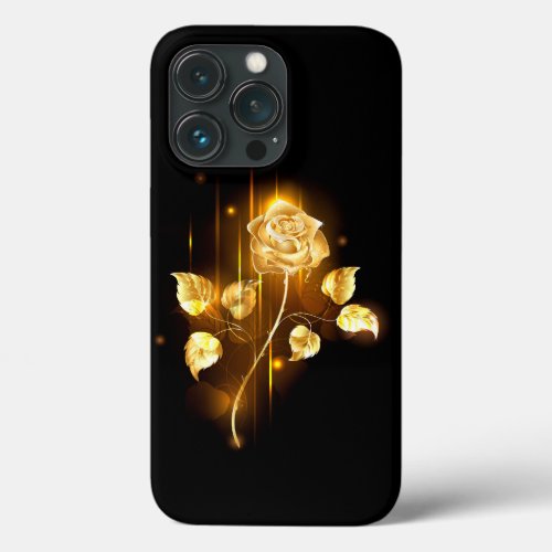Golden rose  gold rose  iPhone 13 pro case