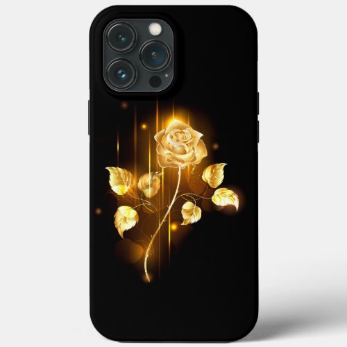 Golden rose  gold rose  iPhone 13 pro max case