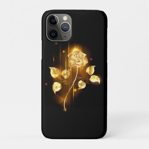 Golden rose  gold rose  iPhone 11 pro case