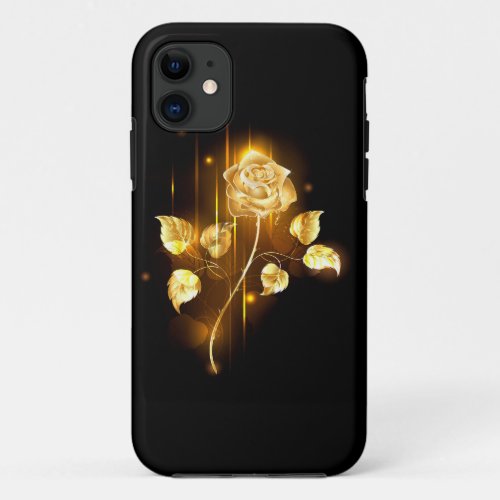 Golden rose  gold rose  iPhone 11 case