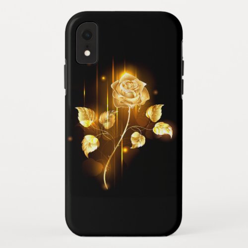 Golden rose  gold rose  iPhone XR case