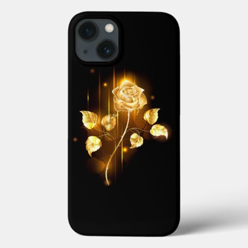 Golden rose  gold rose  iPhone 13 case