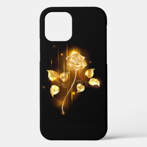 Golden rose  gold rose  iPhone 12 pro case