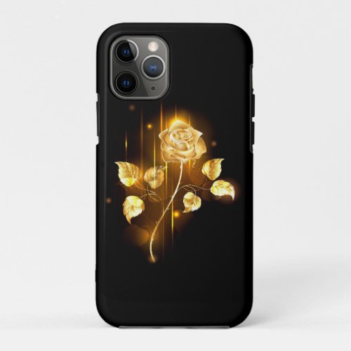 Golden rose  gold rose  iPhone 11 pro case