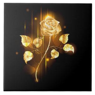 Golden rose ( gold rose ) ceramic tile