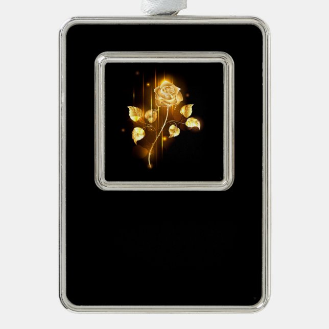 Golden rose ( gold rose ) christmas ornament (Front)