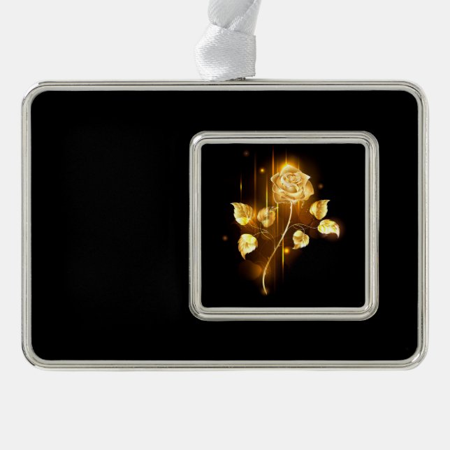 Golden rose ( gold rose ) christmas ornament (Front)