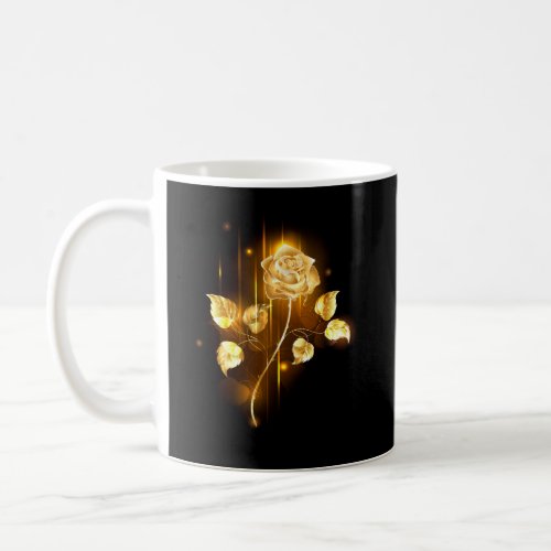 Golden rose  gold rose  coffee mug