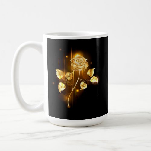 Golden rose  gold rose  coffee mug