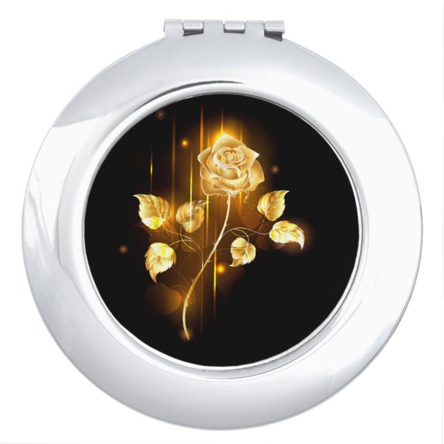 Golden rose ( gold rose ) compact mirror (Front)