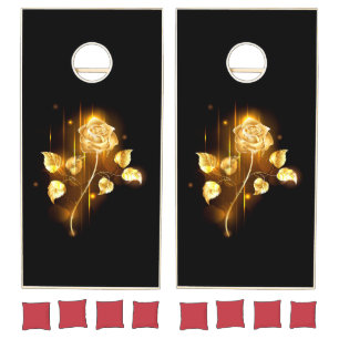 Golden rose ( gold rose ) cornhole set