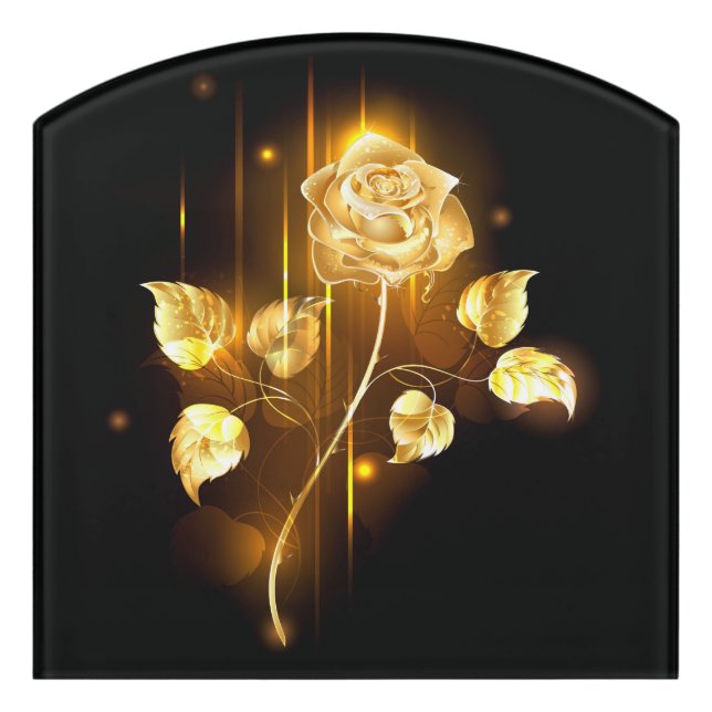 Golden rose ( gold rose ) door sign (Contour Front)
