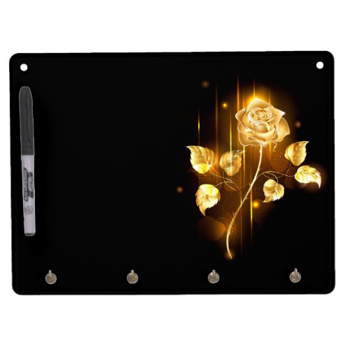 Golden rose  gold rose  dry erase board with keychain holder