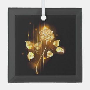 Golden rose ( gold rose ) glass ornament