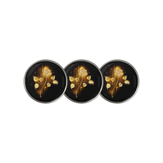 Golden rose ( gold rose ) golf ball marker (3 Up)