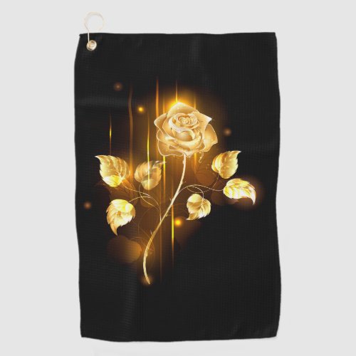 Golden rose  gold rose  golf towel