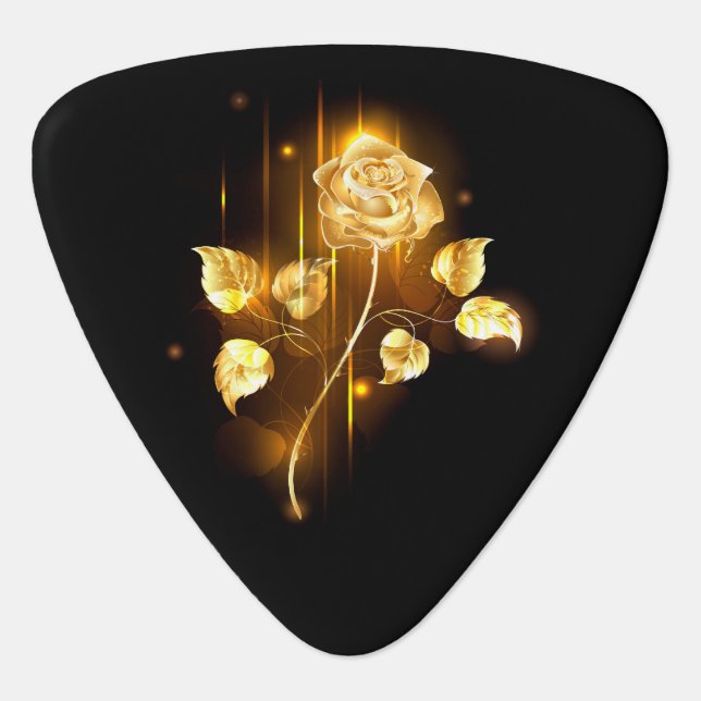 Golden rose ( gold rose ) guitar pick (Front)