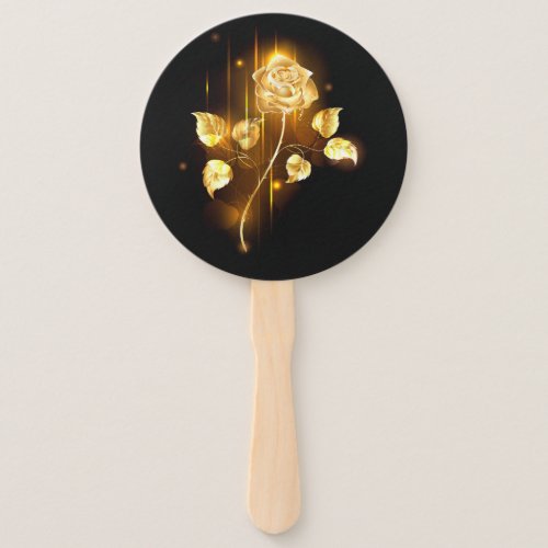 Golden rose  gold rose  hand fan