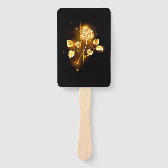 Golden rose ( gold rose ) hand fan (Front)