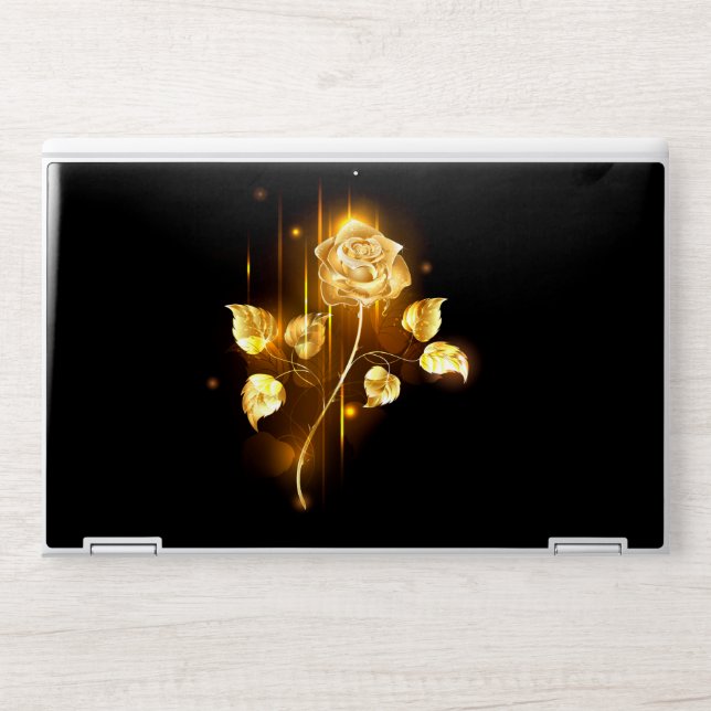 Golden rose ( gold rose ) HP laptop skin (Front)