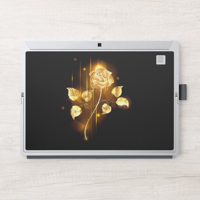 Golden rose ( gold rose ) HP laptop skin (Front)