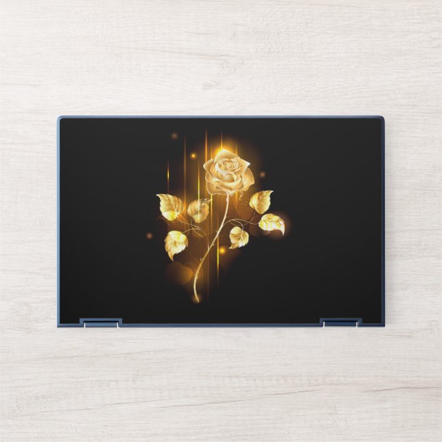 Golden rose ( gold rose ) HP laptop skin (Front)