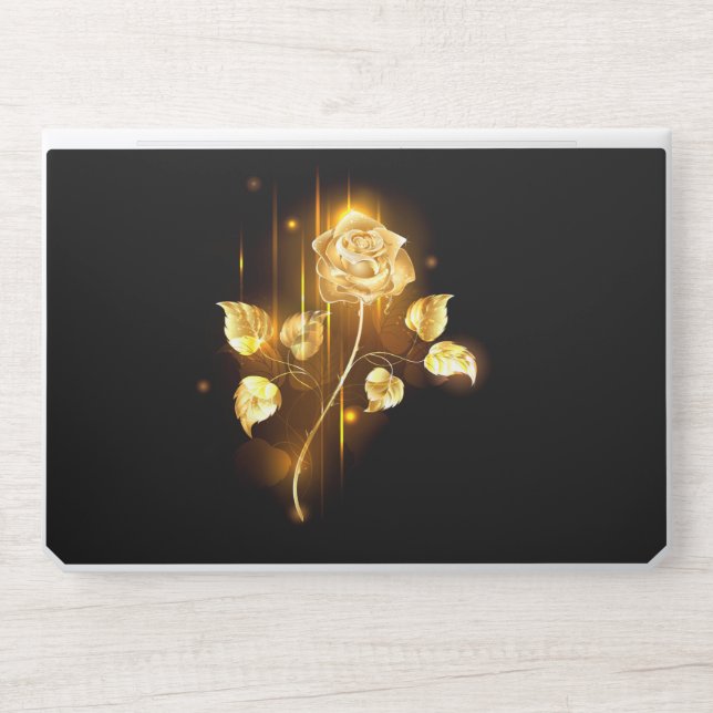 Golden rose ( gold rose ) HP laptop skin (Front)