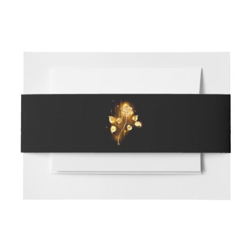 Golden rose  gold rose  invitation belly band