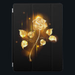 Golden rose ( gold rose ) iPad pro cover<br><div class="desc">Glowing golden rose on a black background</div>