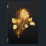 Golden rose ( gold rose ) iPad pro cover<br><div class="desc">Glowing golden rose on a black background</div>