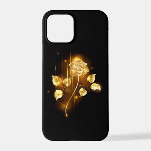 Golden rose  gold rose  iPhone 12 pro case