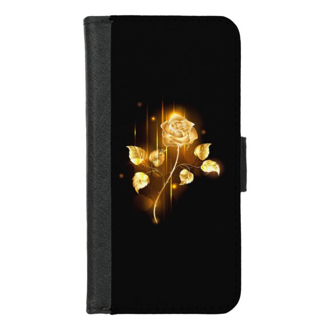 Golden rose ( gold rose ) iPhone wallet case (Front)