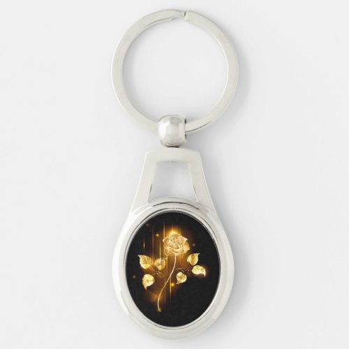 Golden rose  gold rose  keychain