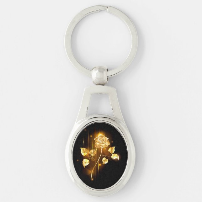 Golden rose ( gold rose ) keychain (Front)