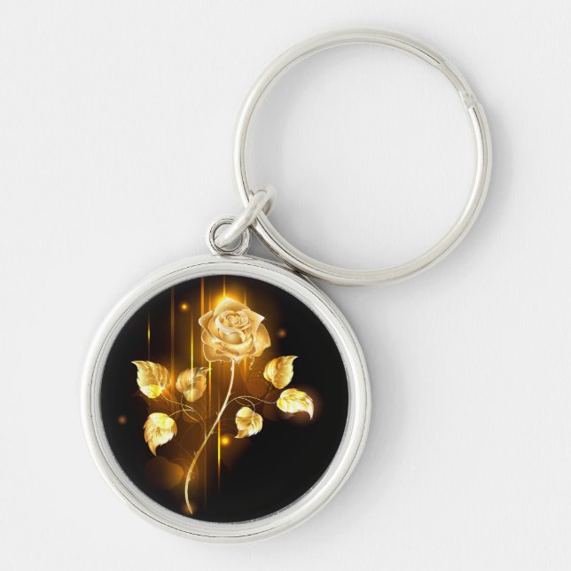 Golden rose ( gold rose ) keychain (Front)