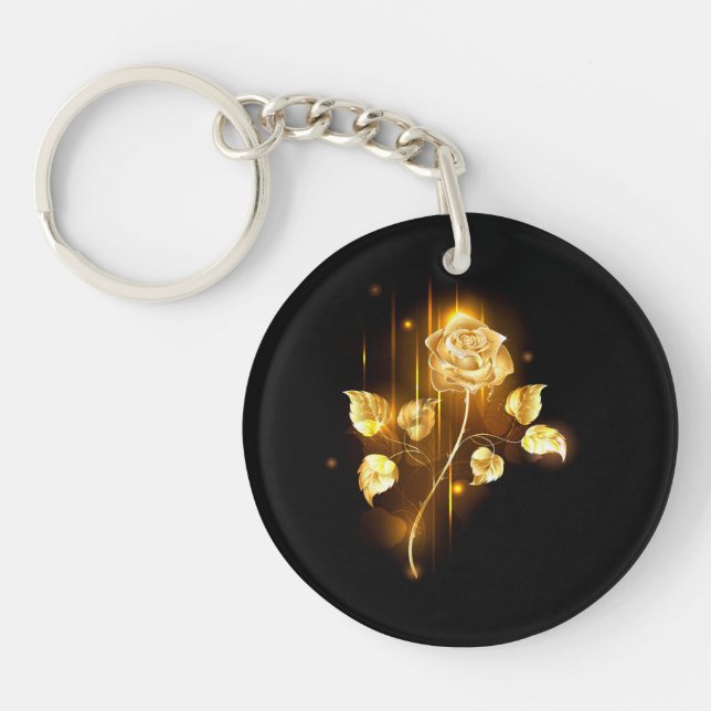 Golden rose ( gold rose ) keychain (Front)