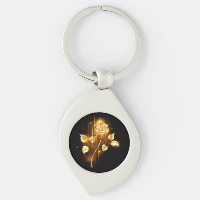 Golden rose ( gold rose ) keychain (Front)