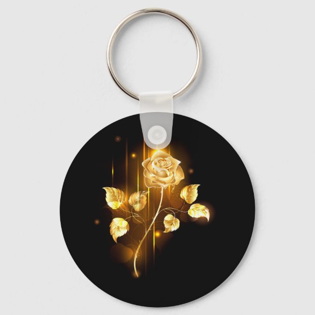 Golden rose ( gold rose ) keychain (Front)