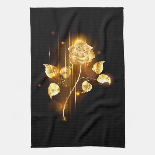 Golden rose  gold rose  kitchen towel