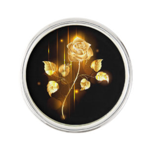 Golden rose ( gold rose ) lapel pin