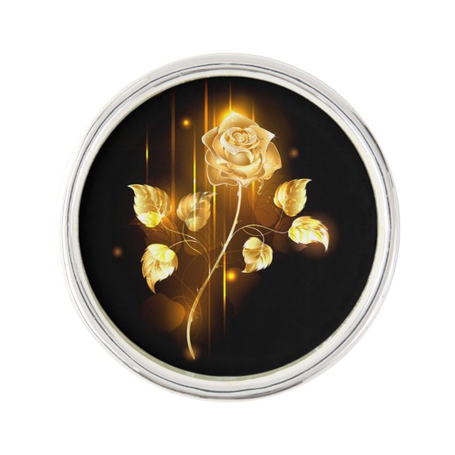 Golden rose ( gold rose ) lapel pin (Front)