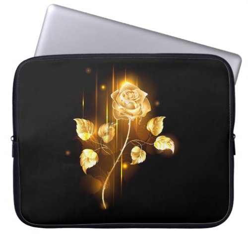 Golden rose  gold rose  laptop sleeve