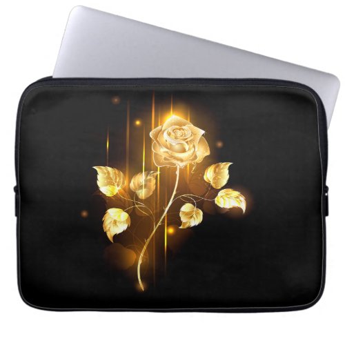Golden rose  gold rose  laptop sleeve
