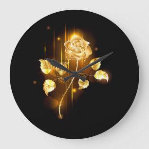 Golden rose ( gold rose ) large clock