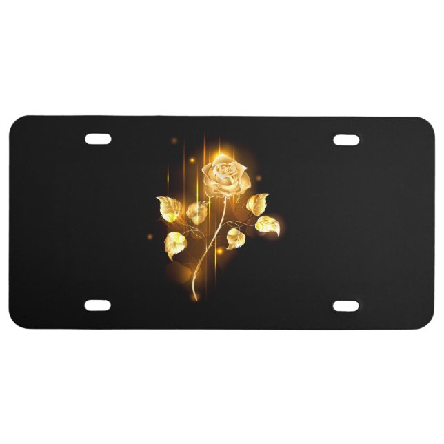 Golden rose ( gold rose ) license plate (Front)