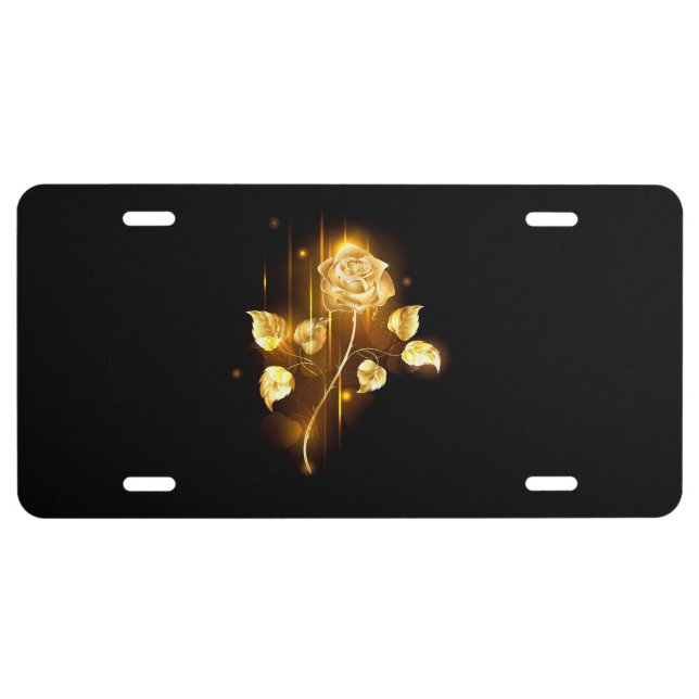 Golden rose ( gold rose ) license plate (Front)