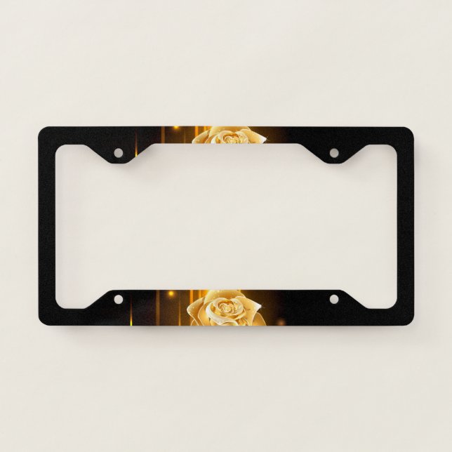 Golden rose ( gold rose ) license plate frame (Front)