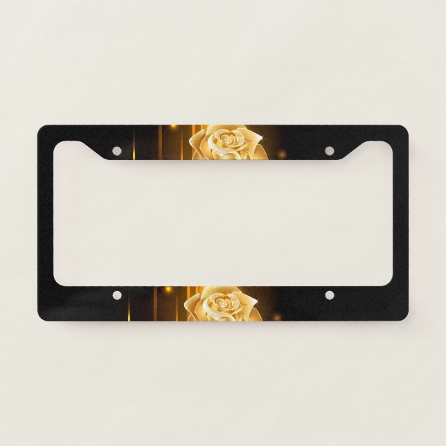 Golden rose ( gold rose ) license plate frame (Front)